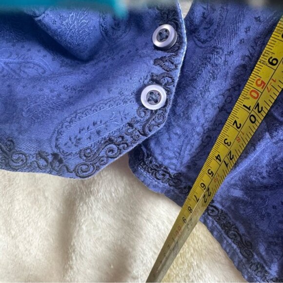 Robert Graham Paisley Cotton Long Sleeve Woven Button Down Shirt Floral Blue M - Picture 16 of 16